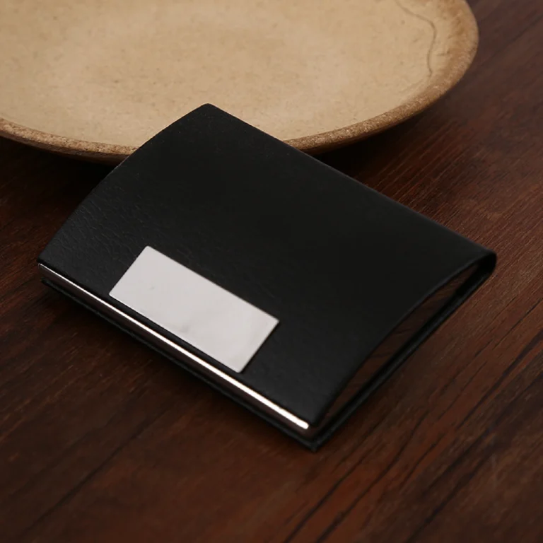 Black Faux Leather Card Holder photo